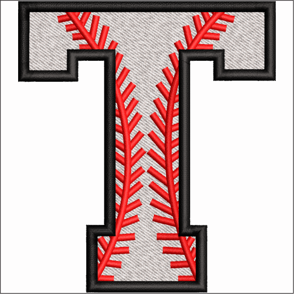 T Character Embroidery Design