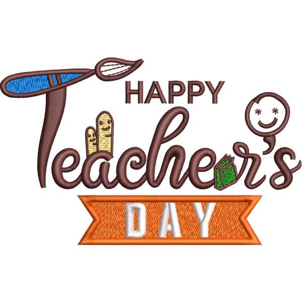 Teacher Day Embroidery Design