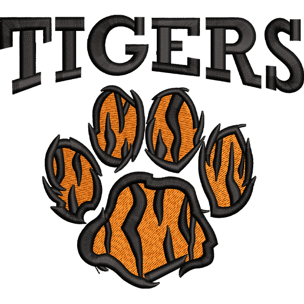 Tiger Paw Embroidery Design