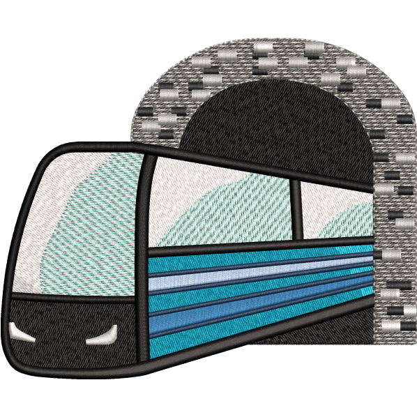 train embroidery design