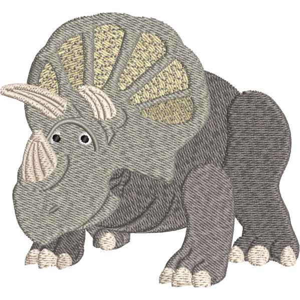 Triceratop Embroidery Design