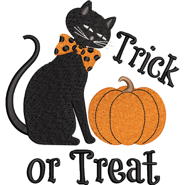 Halloween Trick Or Treat Embroidery Design