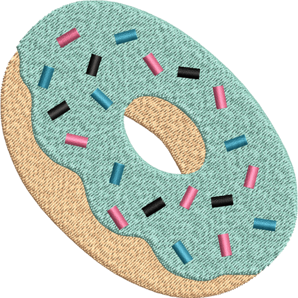 Turquoise Donut Embroidery Design
