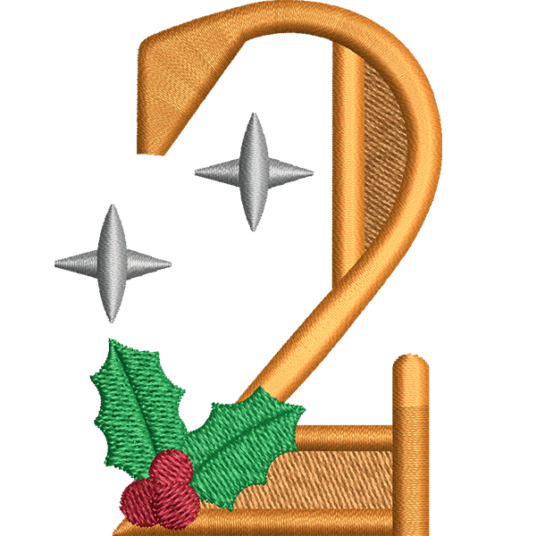 Two Number Embroidery Design