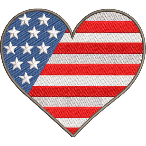 American Flag Heart Design
