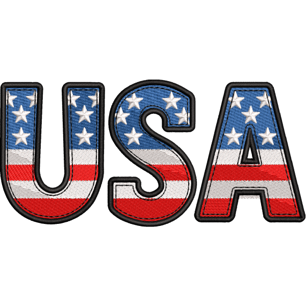 USA Flag Letters Design