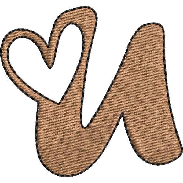 Heart Alphabet U
