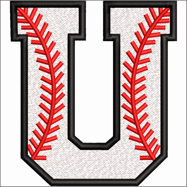 U Character Embroidery Design