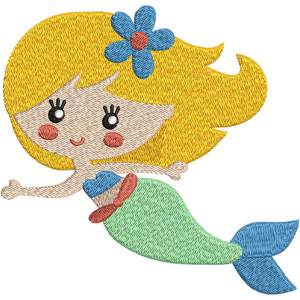 Yellow Hair Mermaid Design