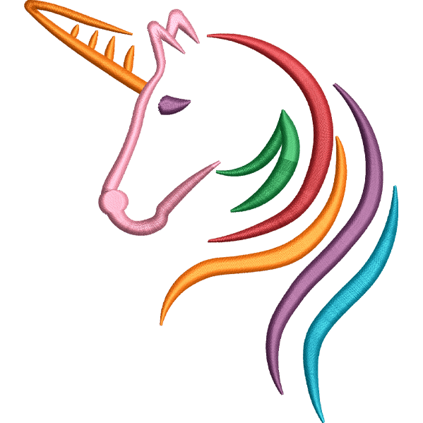 Unicorn Head Embroidery Design