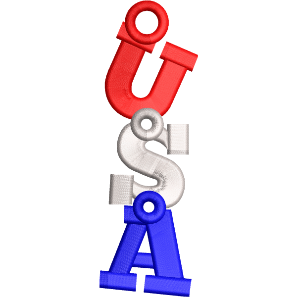 3D Stacked USA Letters Design