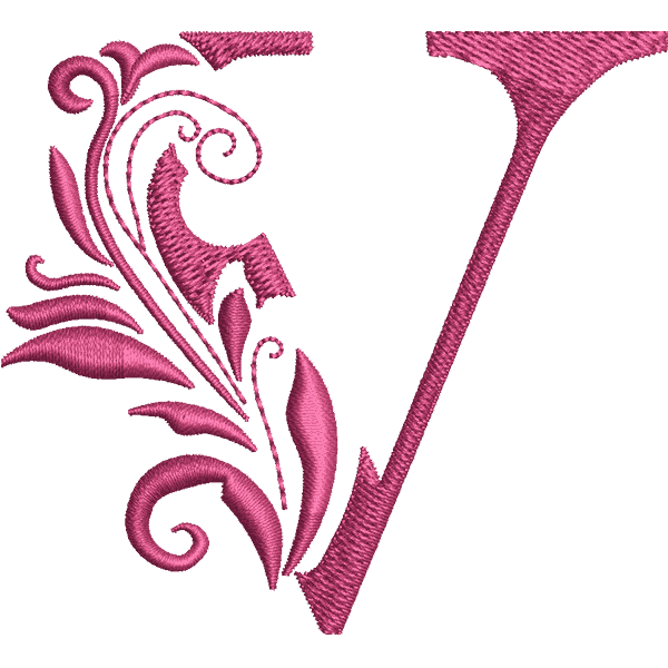 Flower Letter V Design