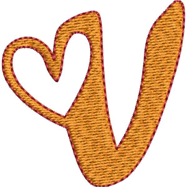 Heart Alphabet V