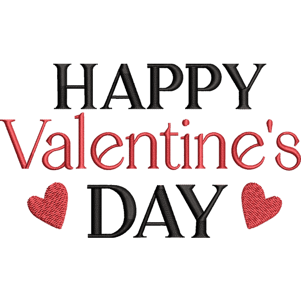 Valentine Fancy Text Embroidery Design