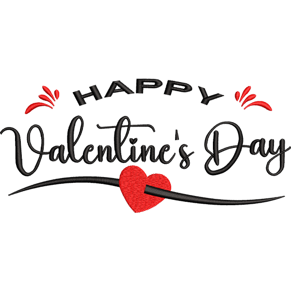 Cute Valentine Text Embroidery Design