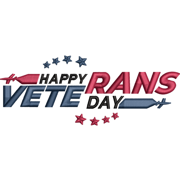 Happy Veterans Day Embroidery Design
