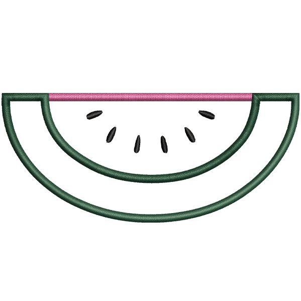 Outlined Watermelon Embroidery Design