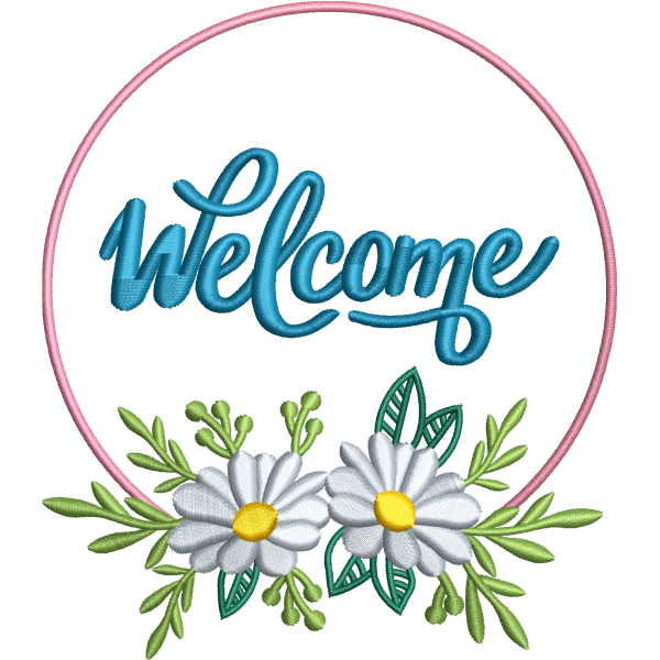 Welcome Floral Frame Design