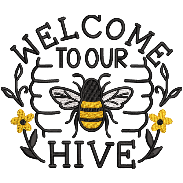 Bee Hive Embroidery Design