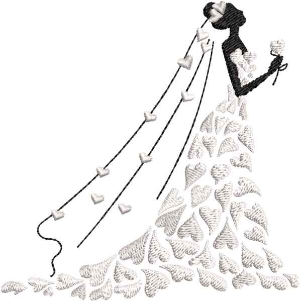 White Bridle Embroidery Design