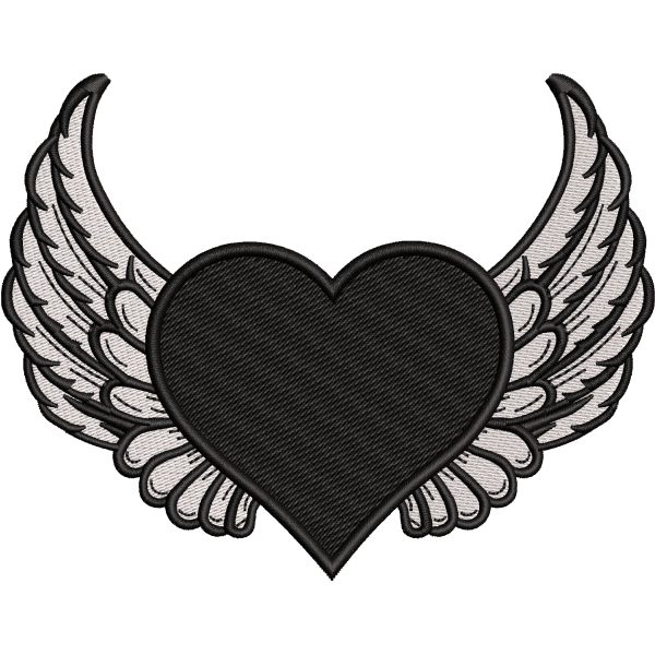 Black Heart Wings Design