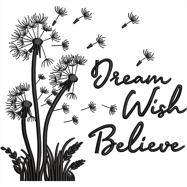 wish embroidery design