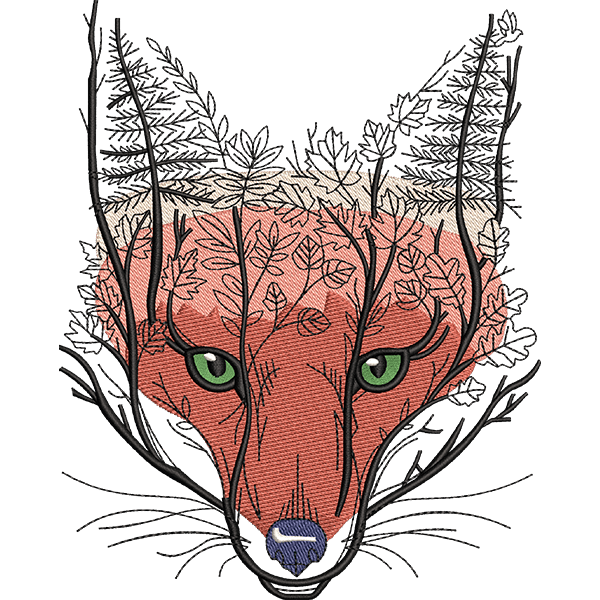 cute wolf embroidery design