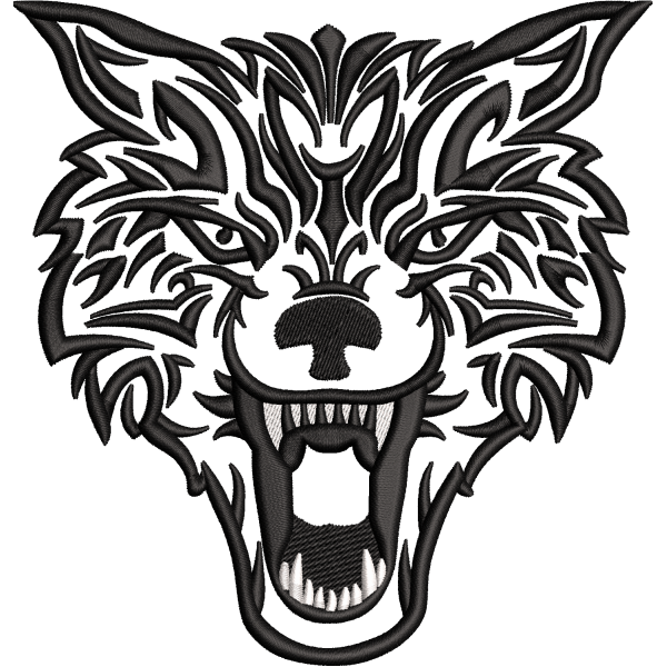 Tribal Wolf Head Design