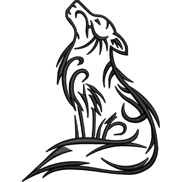 Outlined Wolf Design