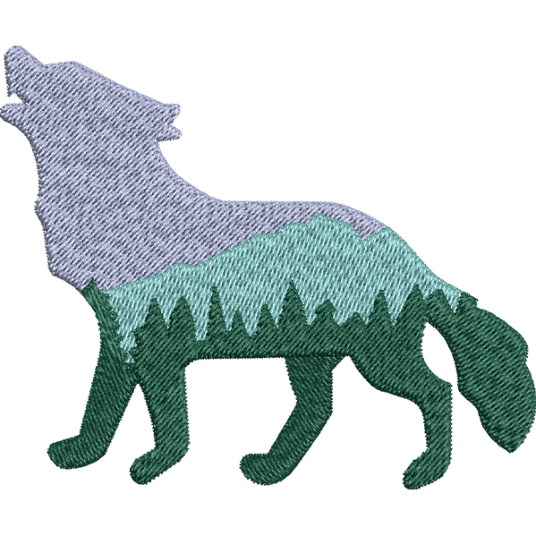Multicolor Wolf Design