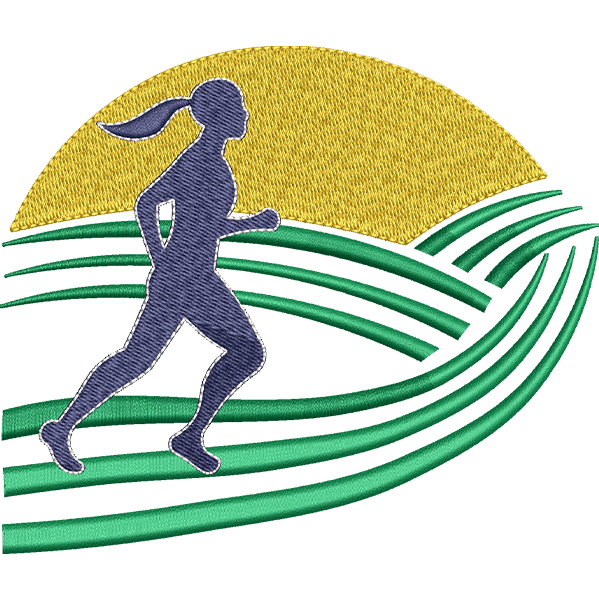 Running Girl Embroidery Design