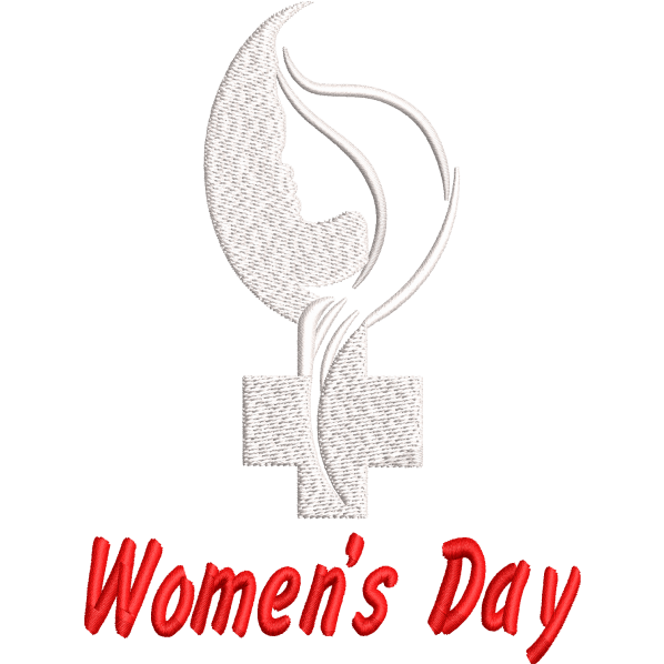 plus women day embroidery design