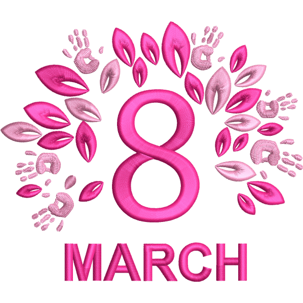 8 march embroidery design