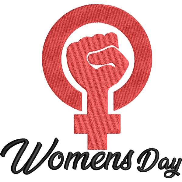 strong women embroidery design