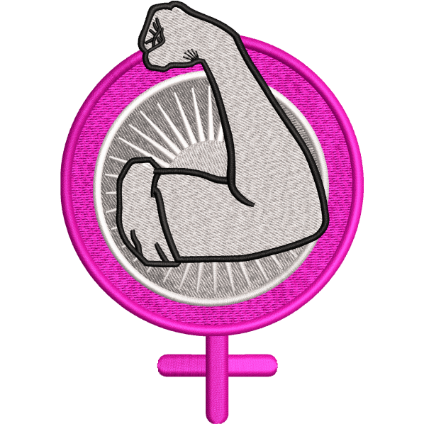 power women day embroidery design