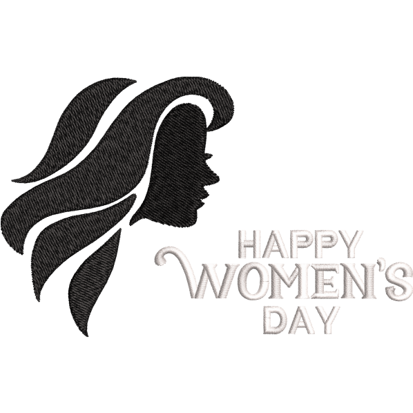 women face day embroidery design