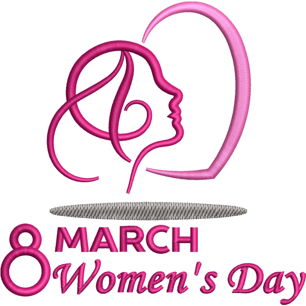 march women day embroidery design
