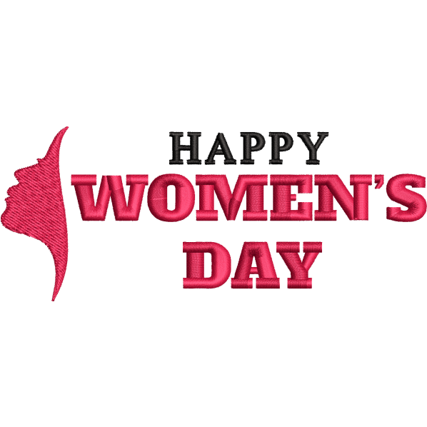 happy women day embroidery design