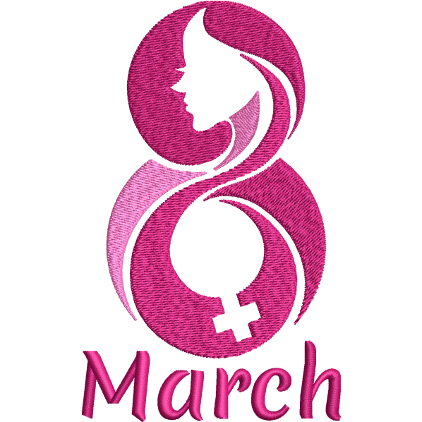 woman day embroidery design