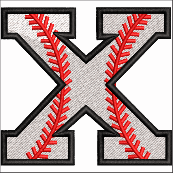X Leave Embroidery Design