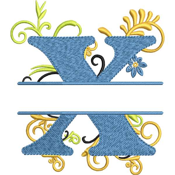 Floral Alphabet X Design