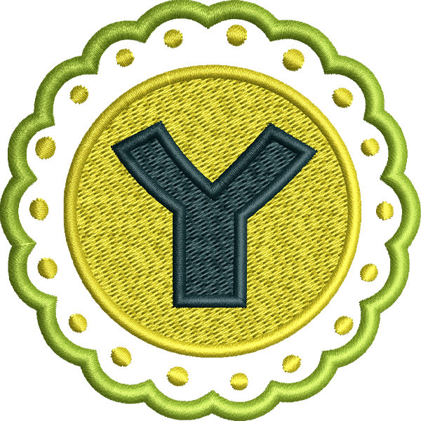 Y Letter Embroidery Design