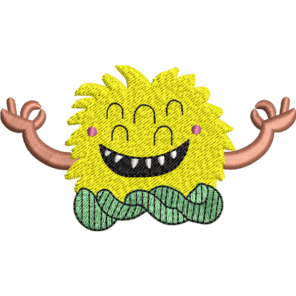 Happy Yoga Flower Embroidery Design