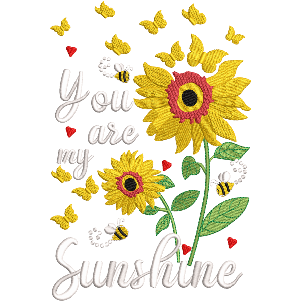 you are my sunshine embroidery design