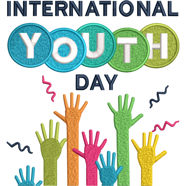 International Youth Day Embroidery Design
