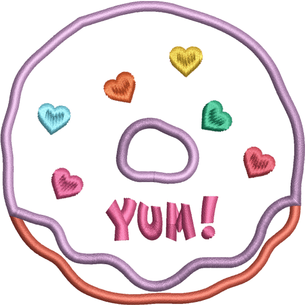 Yum Donut Embroidery Design