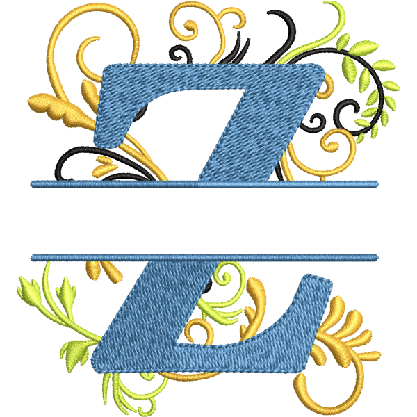 Floral Alphabet Z Design