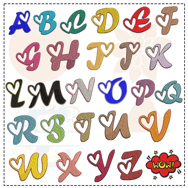 Heart Alphabet Designs