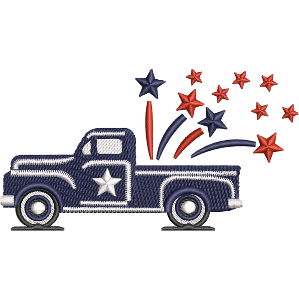 Patriotic Truck with Stars Design