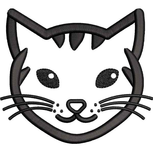 Outlined Cat Face Design